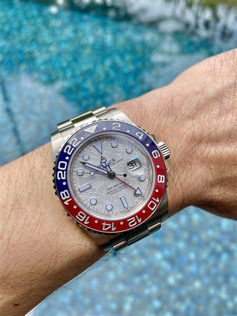 metor dial rolex|rolex gmt 2 pepsi meteorite.